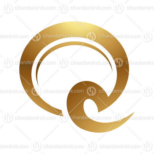 Golden Letter Q Symbol on a White Background - Icon 8