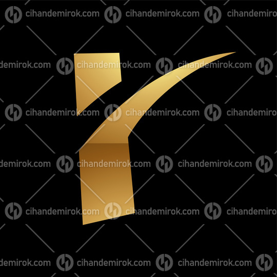 Golden Letter R Symbol on a Black Background - Icon 5