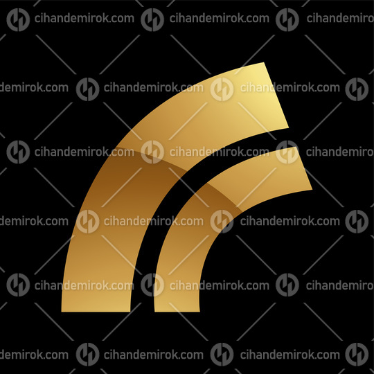 Golden Letter R Symbol on a Black Background - Icon 6