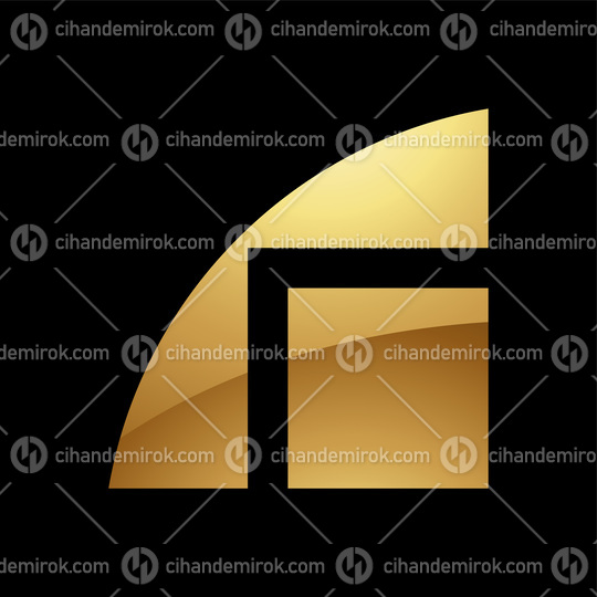 Golden Letter R Symbol on a Black Background - Icon 7