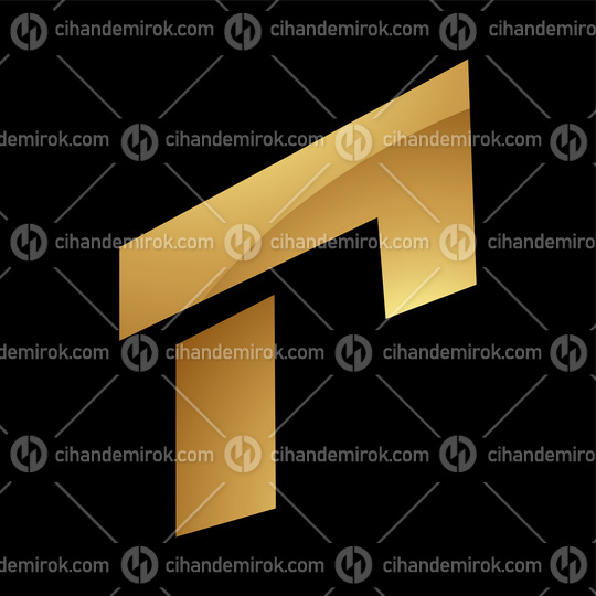 Golden Letter R Symbol on a Black Background - Icon 9