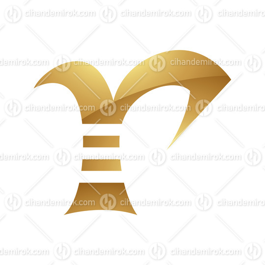 Golden Letter R Symbol on a White Background - Icon 1