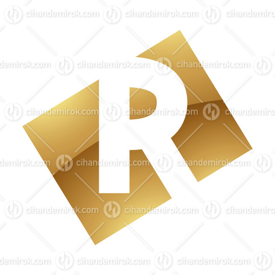 Golden Letter R Symbol on a White Background - Icon 2