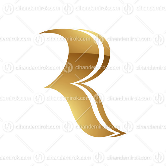 Golden Letter R Symbol on a White Background - Icon 3