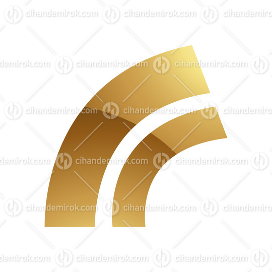 Golden Letter R Symbol on a White Background - Icon 6
