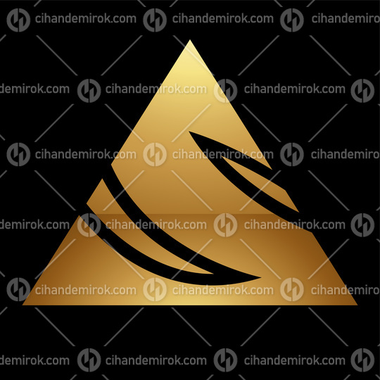 Golden Letter S Symbol on a Black Background - Icon 2