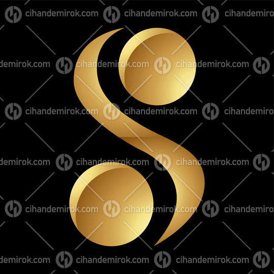 Golden Letter S Symbol on a Black Background - Icon 6