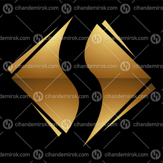 Golden Letter S Symbol on a Black Background - Icon 7