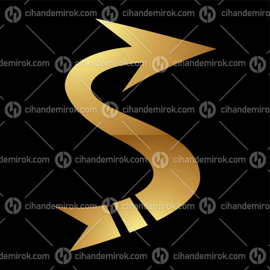 Golden Letter S Symbol on a Black Background - Icon 8