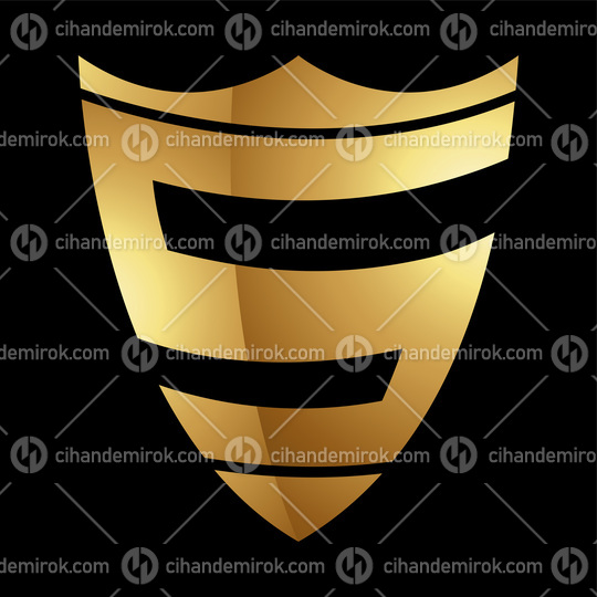 Golden Letter S Symbol on a Black Background - Icon 9