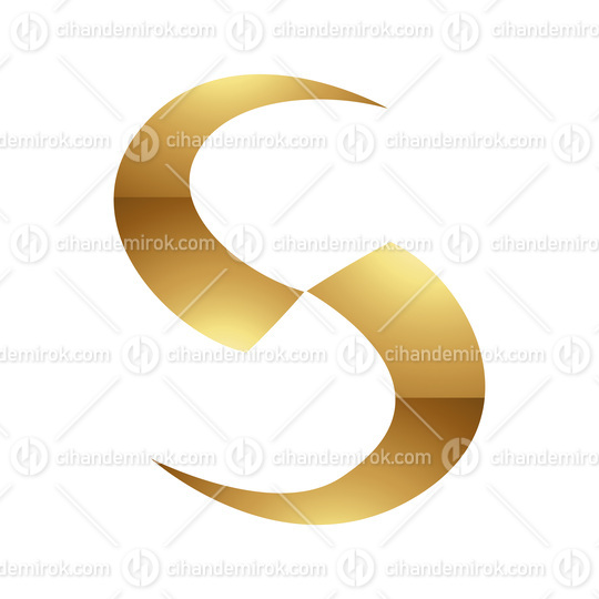 Golden Letter S Symbol on a White Background - Icon 1