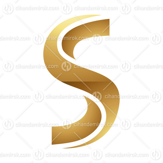 Golden Letter S Symbol on a White Background - Icon 3
