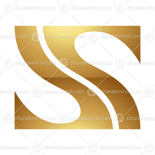 Golden Letter S Symbol on a White Background - Icon 4