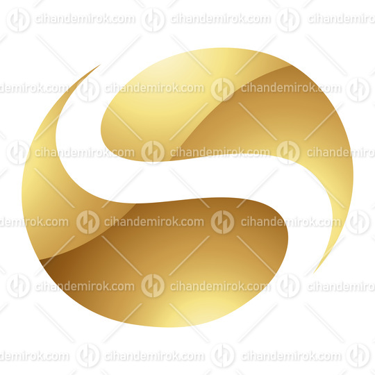 Golden Letter S Symbol on a White Background - Icon 5