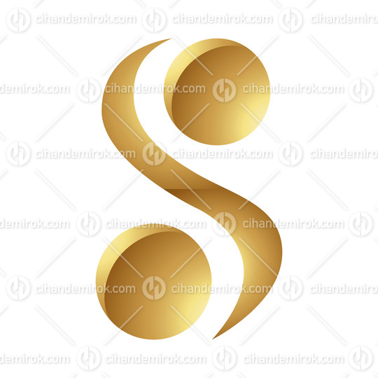 Golden Letter S Symbol on a White Background - Icon 6