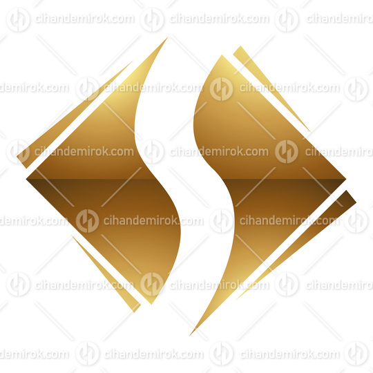 Golden Letter S Symbol on a White Background - Icon 7