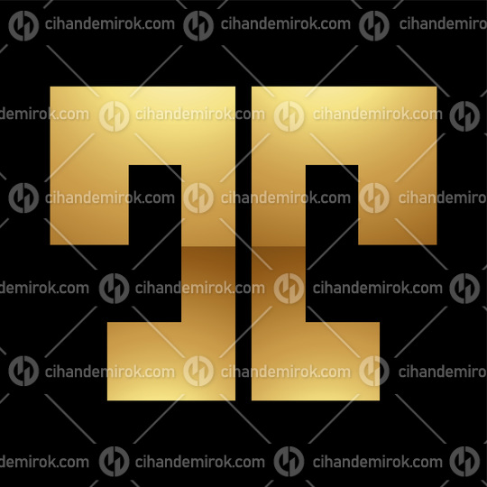 Golden Letter T Symbol on a Black Background - Icon 1