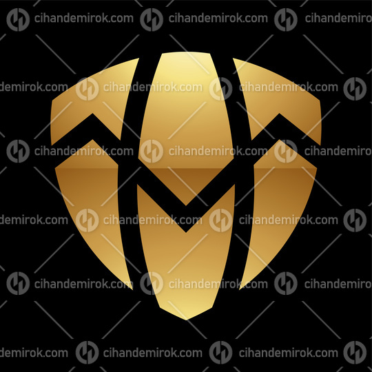 Golden Letter T Symbol on a Black Background - Icon 2