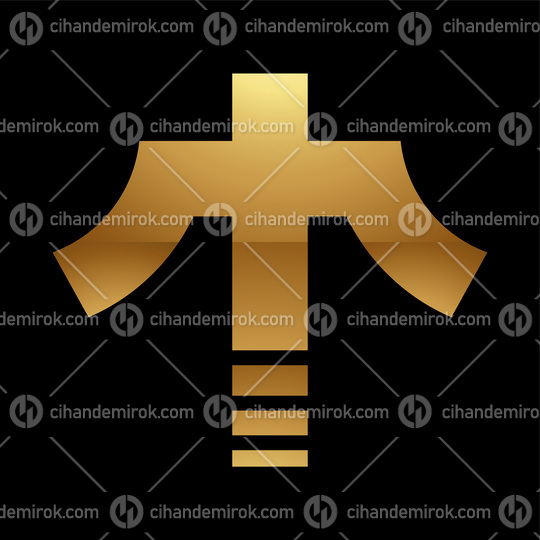 Golden Letter T Symbol on a Black Background - Icon 3
