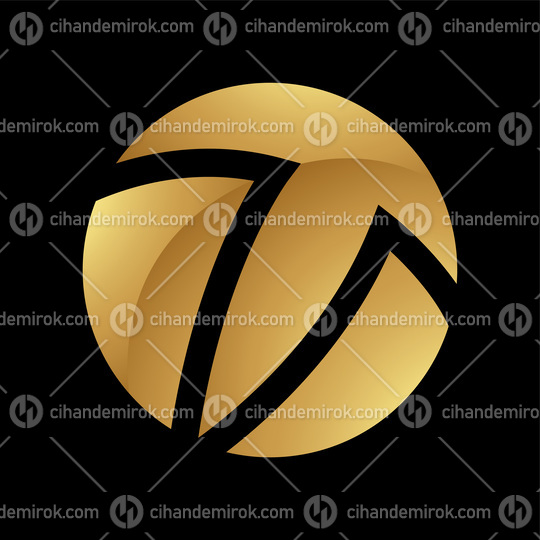 Golden Letter T Symbol on a Black Background - Icon 4