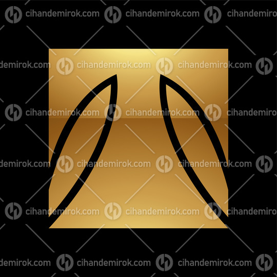 Golden Letter T Symbol on a Black Background - Icon 6