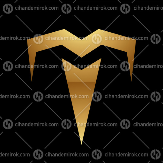 Golden Letter T Symbol on a Black Background - Icon 7