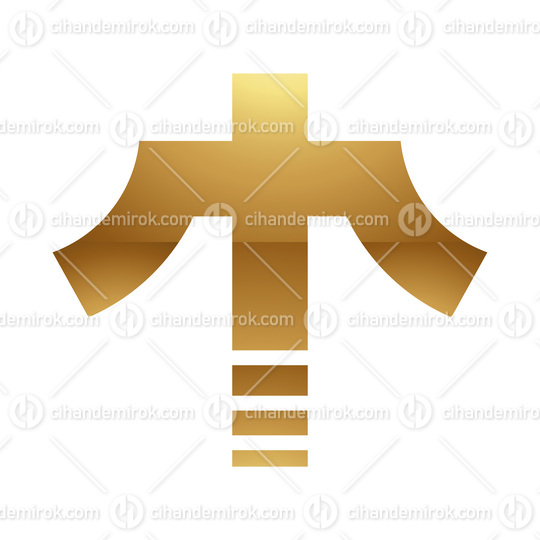 Golden Letter T Symbol on a White Background - Icon 3