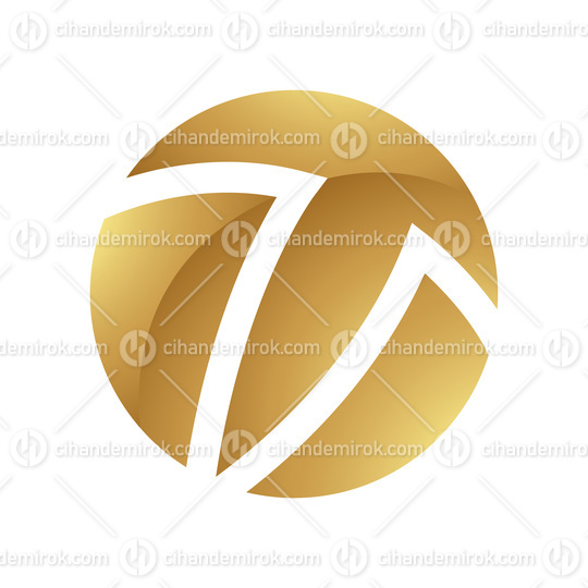 Golden Letter T Symbol on a White Background - Icon 4