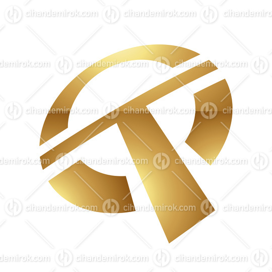 Golden Letter T Symbol on a White Background - Icon 5
