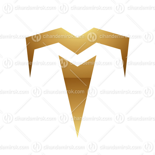 Golden Letter T Symbol on a White Background - Icon 7