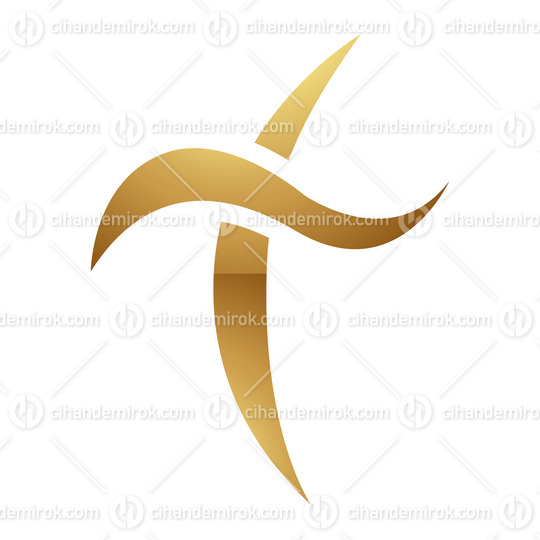 Golden Letter T Symbol on a White Background - Icon 8