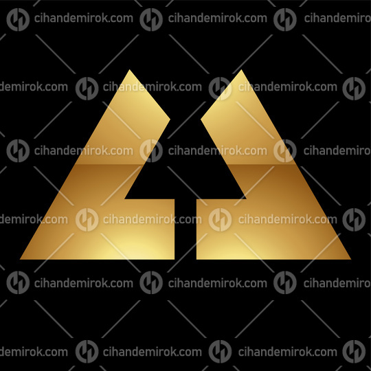 Golden Letter U Symbol on a Black Background - Icon 1