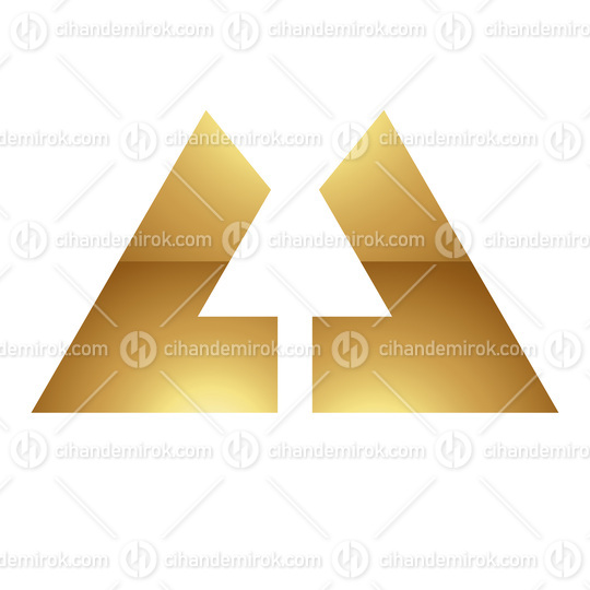 Golden Letter U Symbol on a White Background - Icon 1