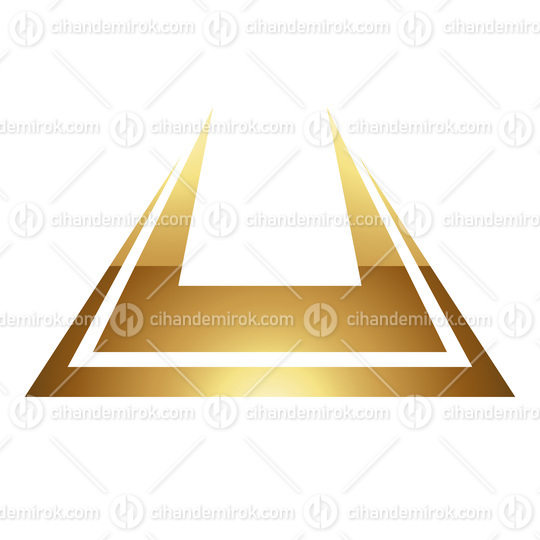 Golden Letter U Symbol on a White Background - Icon 3