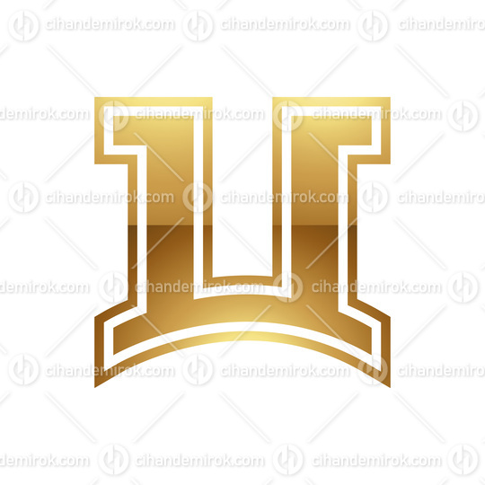 Golden Letter U Symbol on a White Background - Icon 4