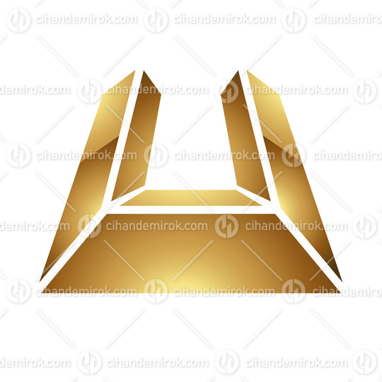 Golden Letter U Symbol on a White Background - Icon 6