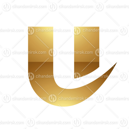 Golden Letter U Symbol on a White Background - Icon 7
