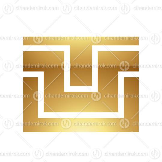 Golden Letter U Symbol on a White Background - Icon 8