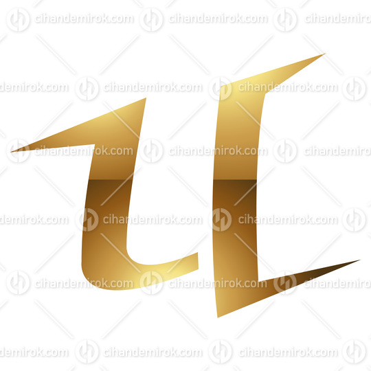 Golden Letter U Symbol on a White Background - Icon 9