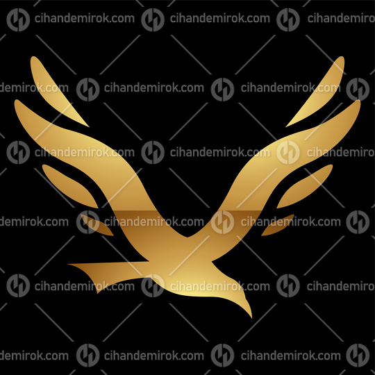 Golden Letter V Symbol on a Black Background - Icon 4