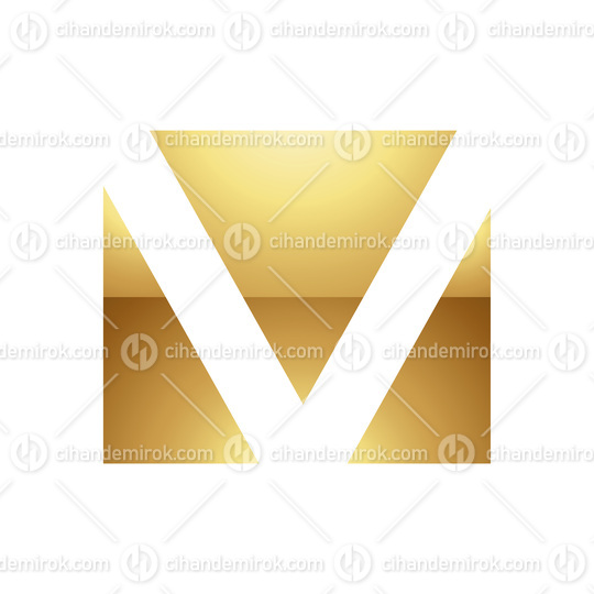 Golden Letter V Symbol on a White Background - Icon 3