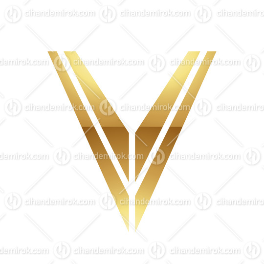 Golden Letter V Symbol on a White Background - Icon 5