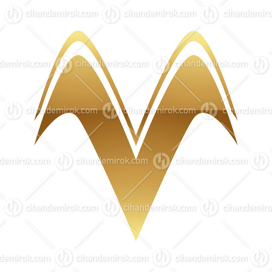 Golden Letter V Symbol on a White Background - Icon 7