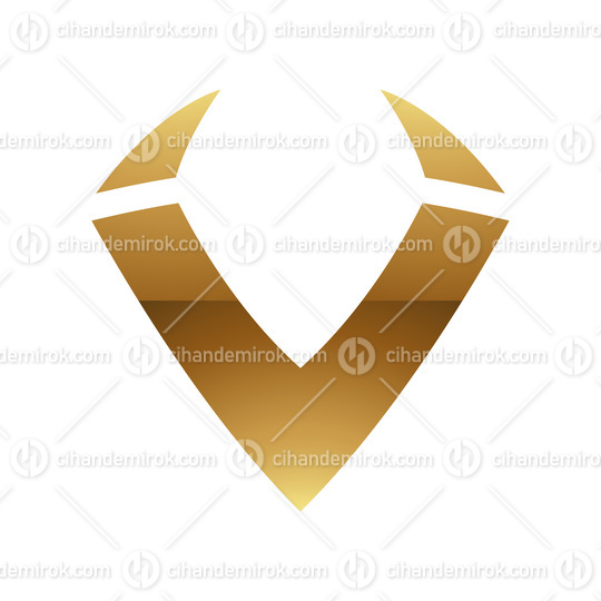 Golden Letter V Symbol on a White Background - Icon 8