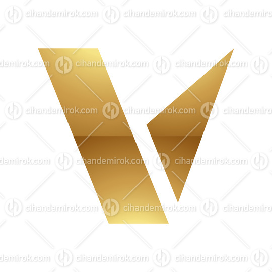 Golden Letter V Symbol on a White Background - Icon 9