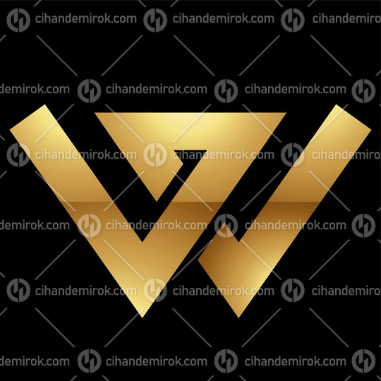 Golden Letter W Symbol on a Black Background - Icon 7