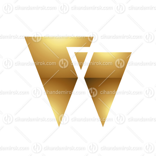 Golden Letter W Symbol on a White Background - Icon 3