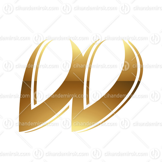 Golden Letter W Symbol on a White Background - Icon 4