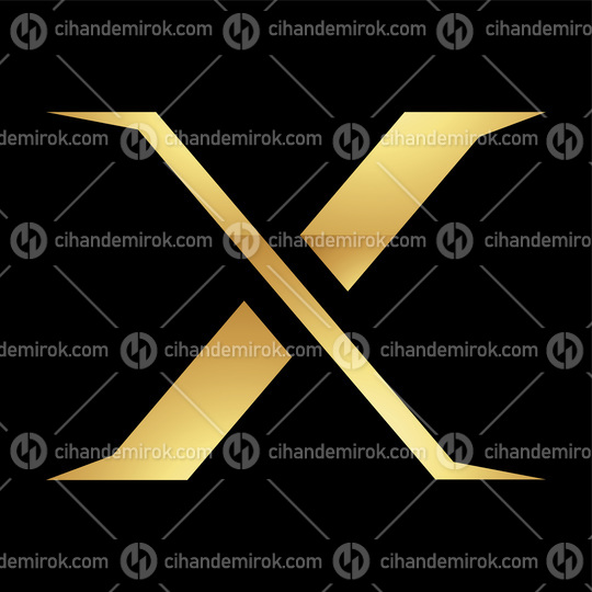 Golden Letter X Symbol on a Black Background - Icon 1