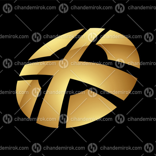 Golden Letter X Symbol on a Black Background - Icon 3